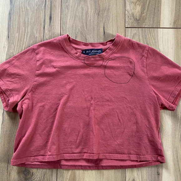 Fitjeans Red Cropped T-Shirt XS - Picture 8 of 8